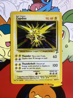 Pokemon TCG Zapdos 20/130 Base Set 2 Holo Rare MP/LP - Image 1