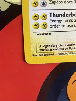 Pokemon TCG Zapdos 20/130 Base Set 2 Holo Rare MP/LP - Image 3