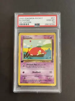 PSA 10 2000 Pokemon SLOWPOKE Team Rocket 1st Edition Gem Mint - Image 1