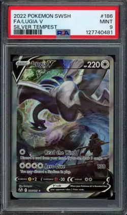 Pokemon Lugia V Full Art 2022 SWSH Silver Tempest #186 PSA 9 Mint - Image 1