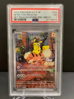 2023 POKEMON JAPANESE SV-P #098 DETECTIVE PIKACHU RTRNS PRE-ORDER PSA 7 - Image 5