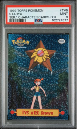 PSA 9 Staryu TV5 Pokemon Topps Series 1 Foil 1999 Character Card Misty - Image 1
