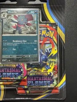 NEW - Pokemon Phantasmal Flames - Weavile 3-Pack Booster Blister Factory Sealed - Image 5