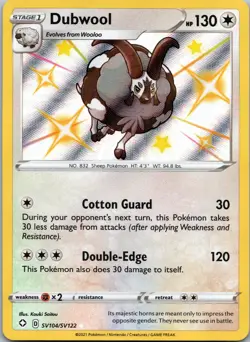 Pokemon Dubwool Shiny Holo Rare Shining Fates: Shiny Vault SV104/SV122 NM - Image 1