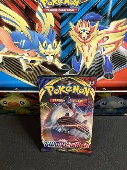 2020 Pokemon Sword and Shield Base Set Booster pack from sealed tin SWSH 1 - Image 1