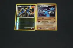 Pokemon Card Lot EX-LP Reverse Riolu Legends Awakened & Holo Lucario DP TR Kit - Image 1
