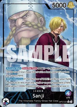 OP12-041 Sanji : Leader Alternative Art English One Piece TCG Card - Image 1