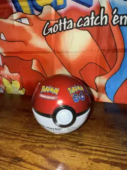 2022 Pokemon TCG Pokemon Go Red Pokeball Tin A22 NEW SEALED 3 Booster - Image 1