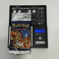 Pokemon Base Set Booster Pack Long Crimp with Charizard Art 21.39g Slightly BENT - Image 1