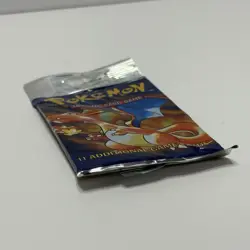 Pokemon Base Set Booster Pack Long Crimp with Charizard Art 21.39g Slightly BENT - Image 4