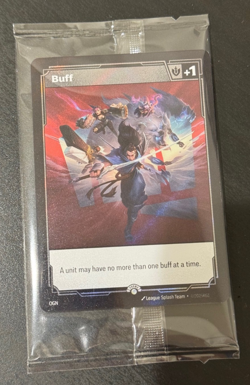 Riftbound TCG "Buff" Double Sided Promo Card, Sealed **LIMITED EXCLUSIVE** - Image 1
