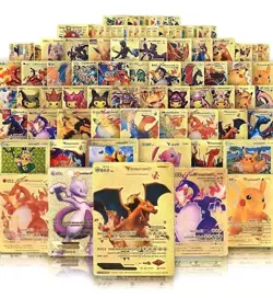 55 PCS Cards Packs Vmax V EX GX Rare Golden Cards TCG Deck Box Kids Foil Card - Image 1