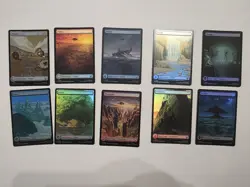 Full Set of 10 Foil Full Art Basic Lands - MTG Avatar TLA - Image 1