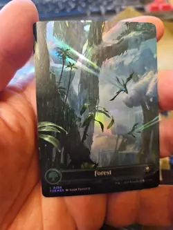 MTG - Edge of Eternities - Forest (266) - Celestial Borderless - NM - Foil - Image 1
