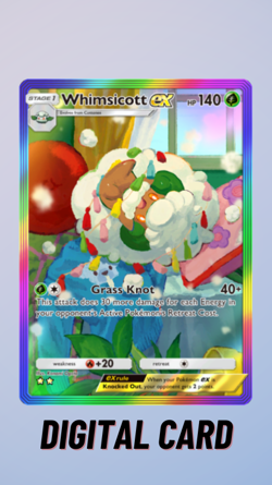 Pokemon TCG Pocket Whimsicott EX Rainbow Mega Rising Trade 2 Star ⭐⭐ (English) - Image 1