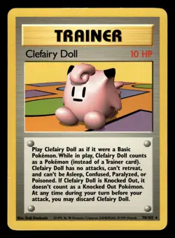 Clefairy Doll 70/102 Rare Base Set Pokemon Card - Image 1