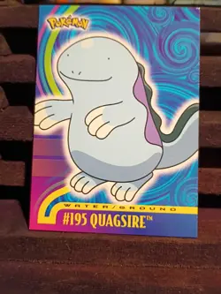 TOPPS POKEMON JOHTO LEAGUE CHAMPIONS QUAGSIRE #195 CARD WITH BLUE LOGO - Image 1