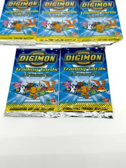 Vintage Digimon Trading Card SEALED Booster Packs x5 1999 Bandai Upper Deck - Image 2