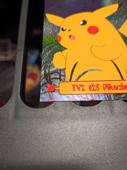 (VP) Pikachu TV2 #25 Topps Animation Edition Black Label Pokemon TCG 1998 LP - Image 2