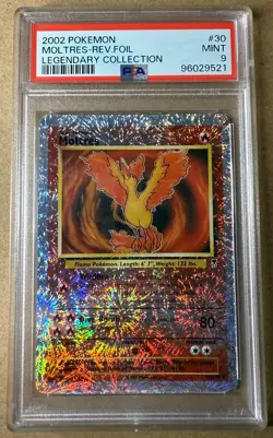 2002 Pokemon Legendary Collection Moltres 30/110 Reverse Holo Foil PSA9 - Image 1