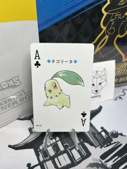 Pokemon Japanese Silver Poker Set 1999/2000 Chikorita Card NM - Image 1