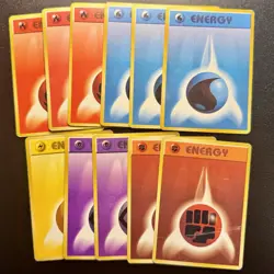 Lot of 11 Pocket Monsters (Pokemon) Vintage 1996 Energy Cards, Nintendo - Image 1