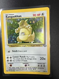 1999 Pokemon TCG Holo Lot: Base Set Hitmonchan 7/102 & Jungle Kangaskhan 5/64 LP - Image 3