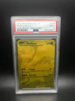 Pokemon Reshiram Full Art Gold 114/113 Legendary Treasures English PSA 9 MINT - Image 1