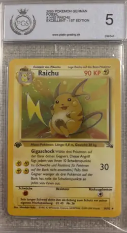 Raichu-2000 Pokemon German Fossil- #14/62 Raichu- Excellent 1st Edition - Image 1