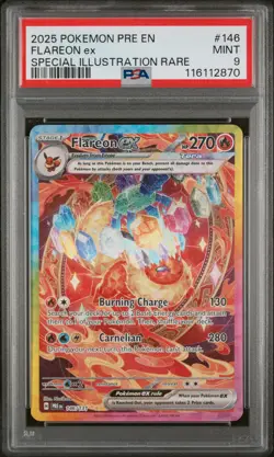 Flareon Ex Special Illustration Rare Pokemon Prismatic Evolutions 146/131 PSA 9 - Image 1