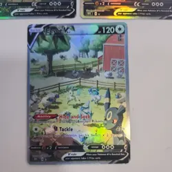 Lot of 3 Custom holo Eevee V Pokemon Trading Card sleeved & top loaded CUSTOM - Image 3