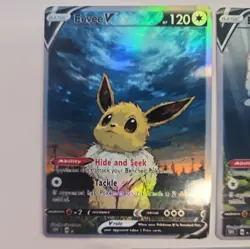 Lot of 3 Custom holo Eevee V Pokemon Trading Card sleeved & top loaded CUSTOM - Image 4