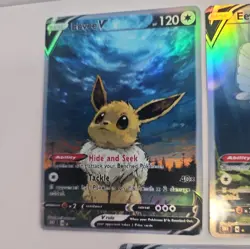 Lot of 3 Custom holo Eevee V Pokemon Trading Card sleeved & top loaded CUSTOM - Image 5