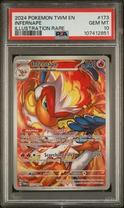 Infernape 173/167 Pokemon TCG Twilight Masquerade Holo PSA 10 GEM MT - Image 1