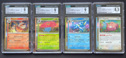 Pokemon 151 ERROR Miscut Connecting Sequence 4 Cards Eeveelutions Sequential CGC - Image 1