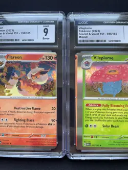 Pokemon 151 ERROR Miscut Connecting Sequence 4 Cards Eeveelutions Sequential CGC - Image 2