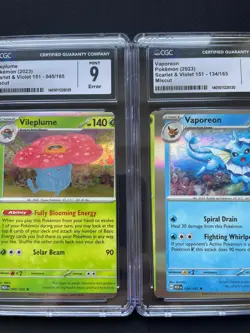 Pokemon 151 ERROR Miscut Connecting Sequence 4 Cards Eeveelutions Sequential CGC - Image 3