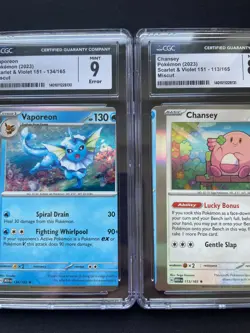 Pokemon 151 ERROR Miscut Connecting Sequence 4 Cards Eeveelutions Sequential CGC - Image 4