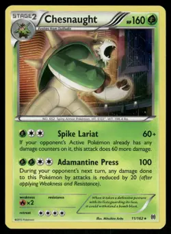 Pokemon Cards Chesnaught 11/162 BREAKthrough XY Holo Rare NM - Image 1