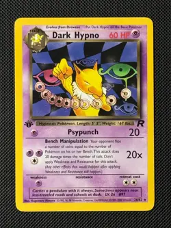 Dark Hypno 26/82 1st Edition Pokemon Card Team Rocket 1st Ed WOTC Rare - Image 1
