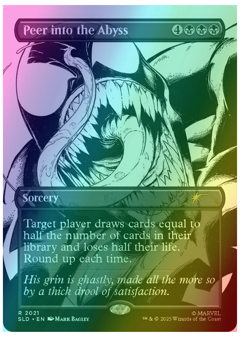 Peer into the Abyss (2021) - Foil - Borderless Marvel's Venom Secret Lair MTG - Image 1