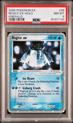 Pokemon PSA 8 Regice Ex #98 Holo EX Emerald 2005 English - Image 2