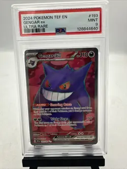 2024 Pokemon Temporal Forces Gengar EX Ultra Rare 193/162 PSA 9 MINT - Image 1