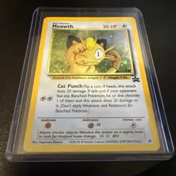 1999 POKEMON BLACK STAR PROMO HOLO MEOWTH #10 NM/LP - Image 1