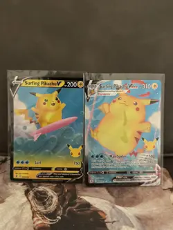 Flying / Surfing Pikachu V & VMAX Celebrations Pokemon 4 Card Set - Image 2