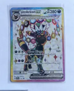 Umbreon 176 & Espeon 175 Promo Cards Prismatic Evolutions Sleeves Pin Figurine - Image 2
