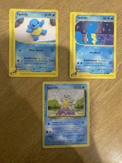 Squirtle Bundle 131/165, 133/165 (2002) And 63/102 (1995) Pokemon Cards - Image 1