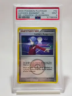 PSA 9 MINT - Lucian's Assignment - 92/111 - Crosshatch Holo - Pokemon Card - Image 1