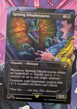 MTG *BORDERLESS * Jurassic World Rare SPITTING DILOPHOSAURUS NM - Image 1
