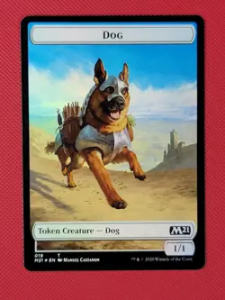 Magic The Gathering - Cat / Dog Token - FOIL - M21 - #19/20 - Image 2